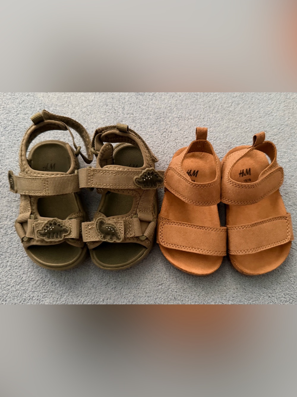 H&M Kids Olive Green and Brown Tan Sandal Set - 2 Pack